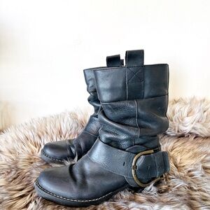 Steve Madden Black Leather Moto Boots